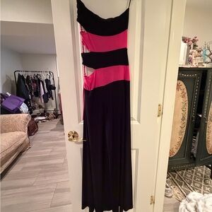 Black and Pink Cutout Jumpsuit